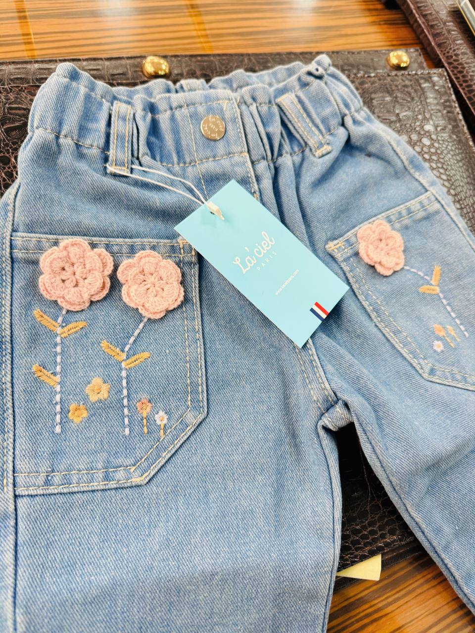 La’Ciel Örme Çiçekli Kot Jeans