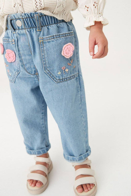 La’Ciel Örme Çiçekli Kot Jeans