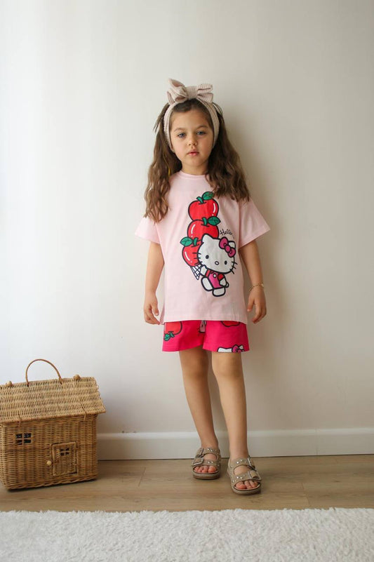 Hello Kitty Şortlu Kız Çocuk Takım