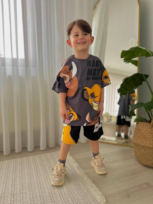 Disney Aslan Oversize Şortlu Takım