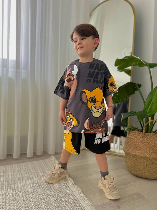 Disney Aslan Oversize Şortlu Takım