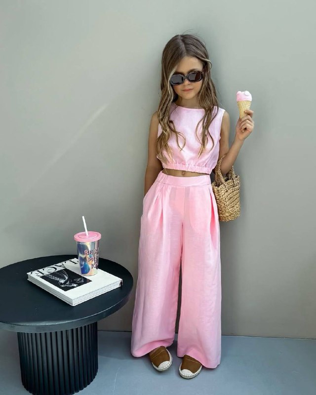 La’ciel Paris Pembe Keten Kız Takım